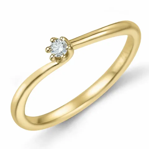 diamant solitärring i 14 karat guld 0,051 ct