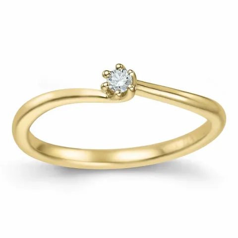 diamant solitärring i 14  karat guld 0,051 ct