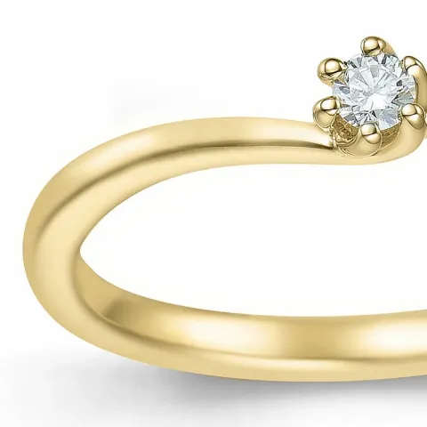 diamant solitärring i 14  karat guld 0,051 ct