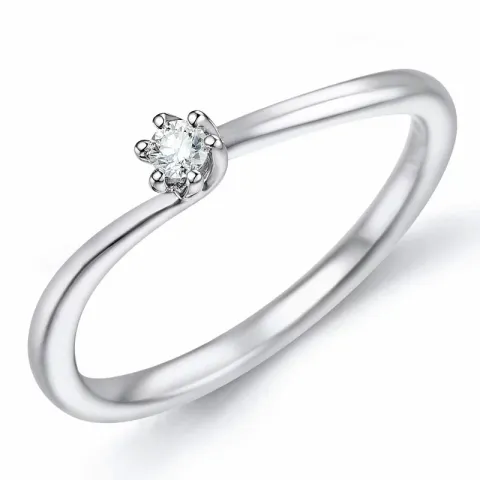 diamant solitärring i 14 karat vitguld 0,051 ct