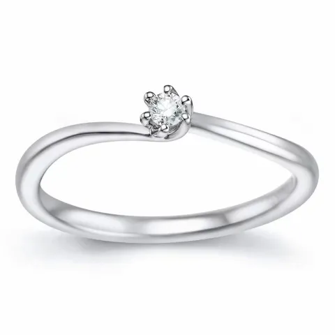 diamant solitärring i 14  karat vitguld 0,051 ct