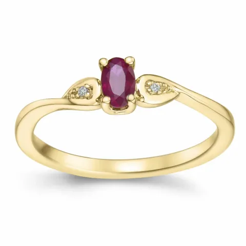 rubin diamantring i 14  karat guld 0,35 ct 0,008 ct