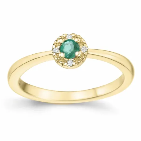 smaragd diamantring i 14  karat guld 0,133 ct 0,02 ct