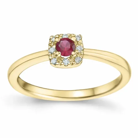 rubin briljantring i 14 karat guld 0,147 ct 0,04 ct