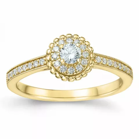 rund diamant ring i 14  karat guld 0,334 ct