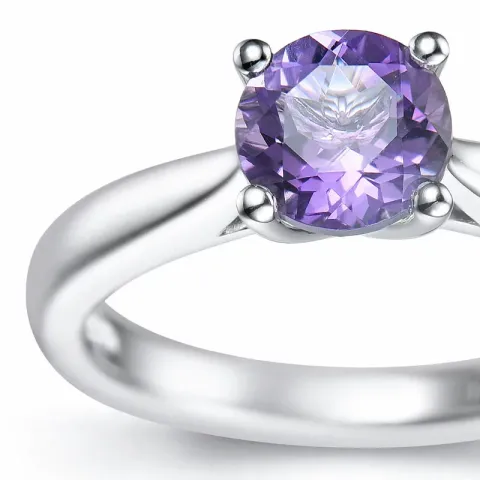 ametist solitärring i 14 karat vitguld 0,95 ct