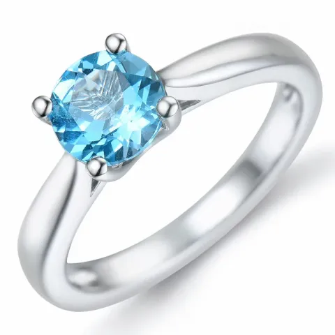 topas solitärring i 14  karat vitguld 1,35 ct