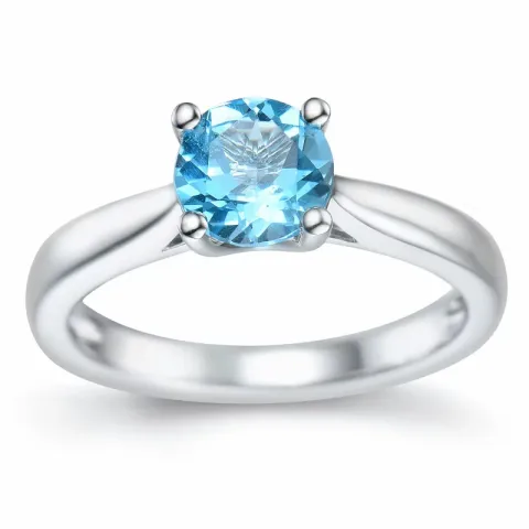topas solitärring i 14  karat vitguld 1,35 ct