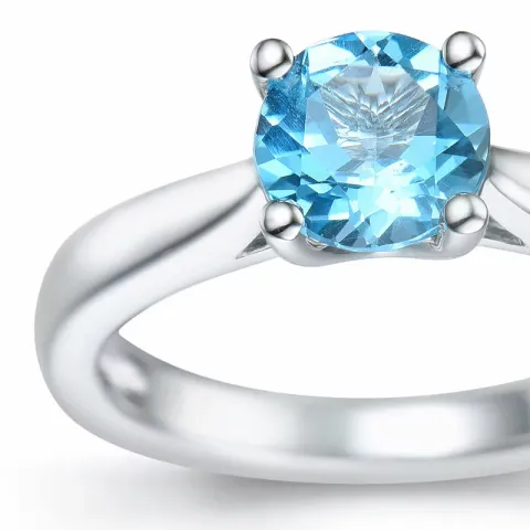 topas solitärring i 14  karat vitguld 1,35 ct