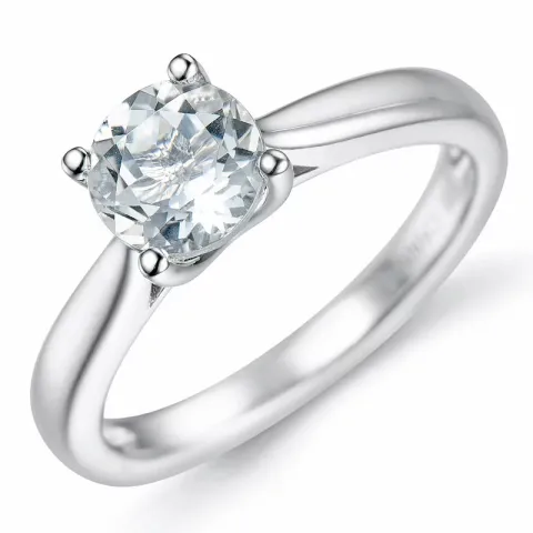 kvarts solitärring i 14 karat vitguld 0,95 ct