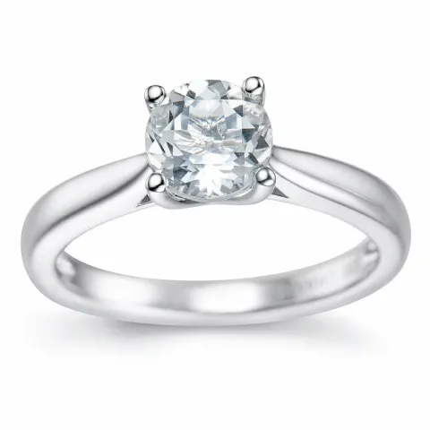 kvarts solitärring i 14 karat vitguld 0,95 ct