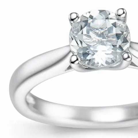 kvarts solitärring i 14  karat vitguld 0,95 ct