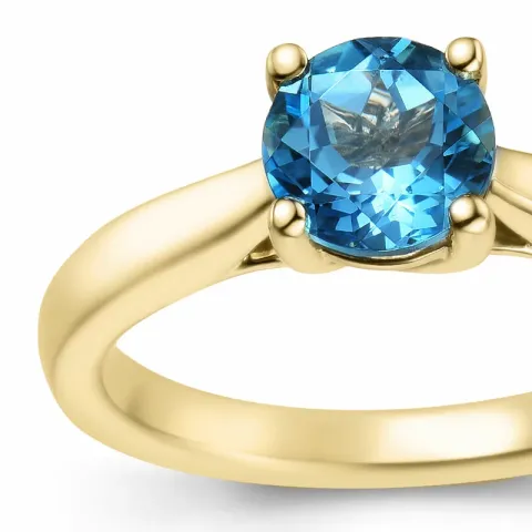 topas solitärring i 14 karat guld 1,35 ct