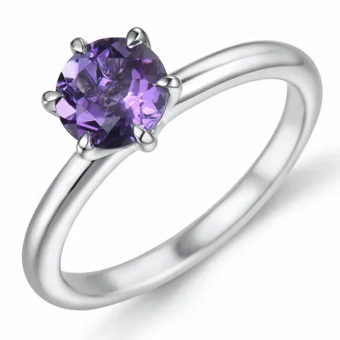 ametist solitärring i 14  karat vitguld 0,95 ct