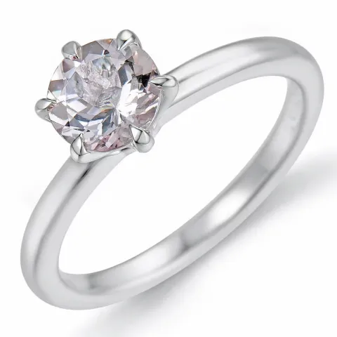morganit solitärring i 14  karat vitguld 0,98 ct