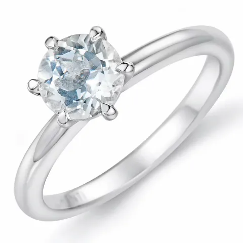 kvarts solitärring i 14  karat vitguld 0,95 ct