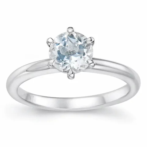 kvarts solitärring i 14  karat vitguld 0,95 ct