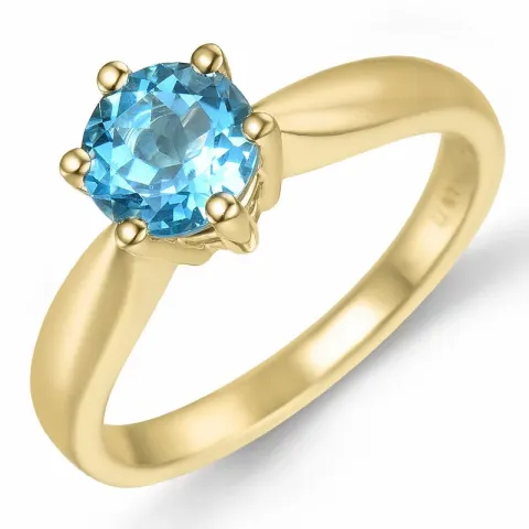 topas solitärring i 14 karat guld 1,35 ct
