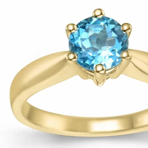topas solitärring i 14 karat guld 1,35 ct