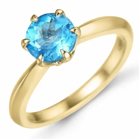 topas solitärring i 14 karat guld 1,35 ct