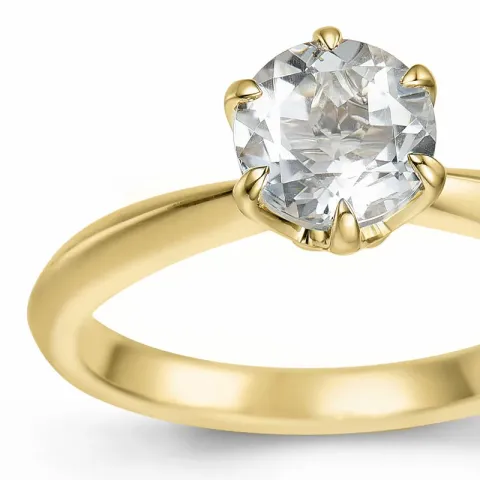 kvarts solitärring i 14  karat guld 0,95 ct