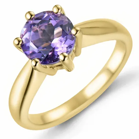 ametist solitärring i 14 karat guld 1,34 ct