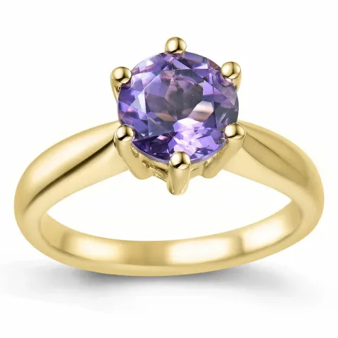 ametist solitärring i 14 karat guld 1,34 ct