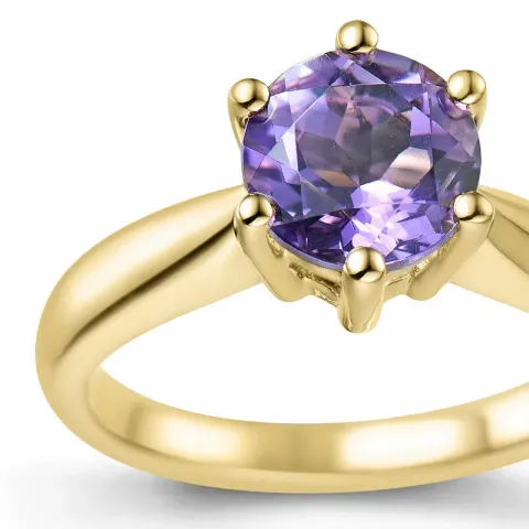 ametist solitärring i 14 karat guld 1,34 ct