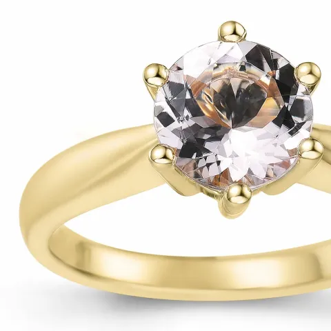 morganit solitärring i 14 karat guld 1,40 ct