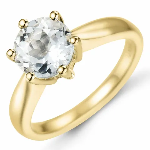 kvarts solitärring i 14 karat guld 1,34 ct