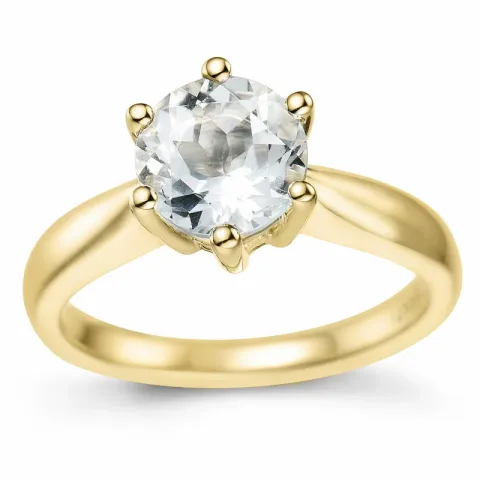 kvarts solitärring i 14 karat guld 1,34 ct
