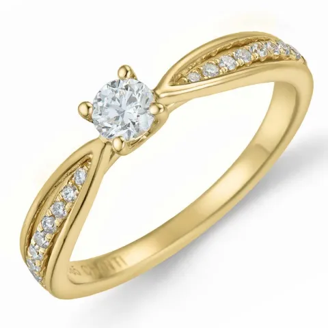 diamant ring i 14  karat guld 0,20 ct 0,132 ct