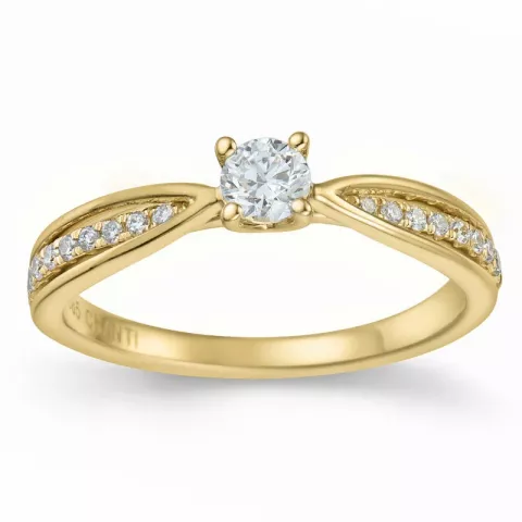 diamant ring i 14  karat guld 0,20 ct 0,132 ct