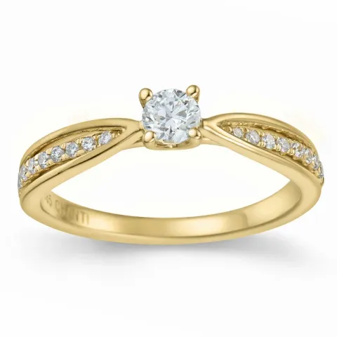 diamant ring i 14  karat guld 0,20 ct 0,132 ct