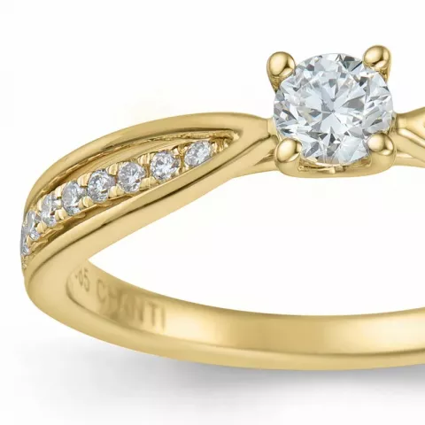 diamant ring i 14  karat guld 0,20 ct 0,132 ct