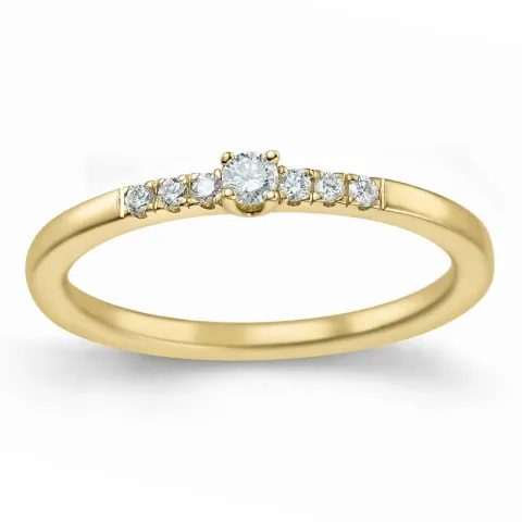 diamant ring i 14  karat guld 0,04 ct 0,06 ct