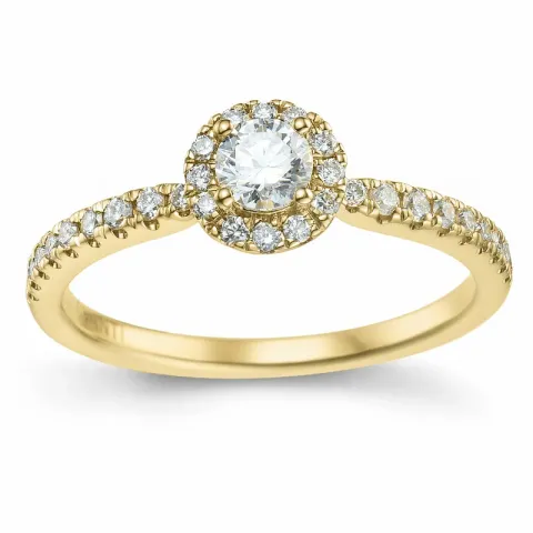 rund diamant ring i 14  karat guld 0,26 ct 0,246 ct