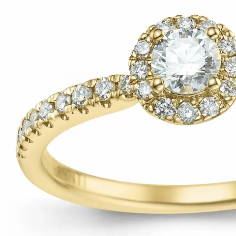 rund diamant ring i 14  karat guld 0,26 ct 0,246 ct