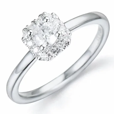 diamant ring i 14 karat vitguld 0,26 ct 0,096 ct