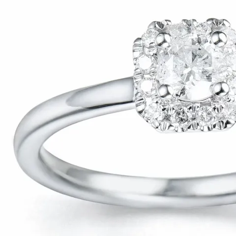 diamant ring i 14 karat vitguld 0,26 ct 0,096 ct