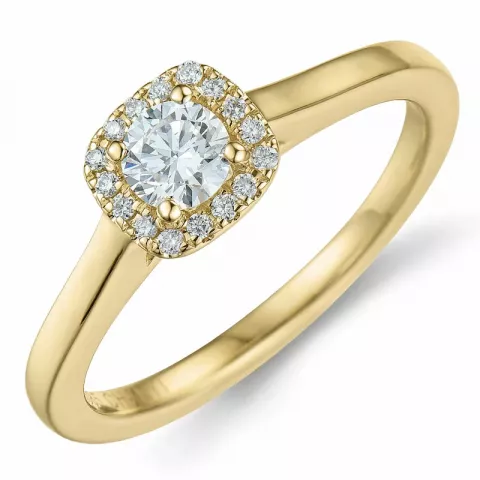 fyrkantigt diamant ring i 14  karat guld 0,26 ct 0,064 ct