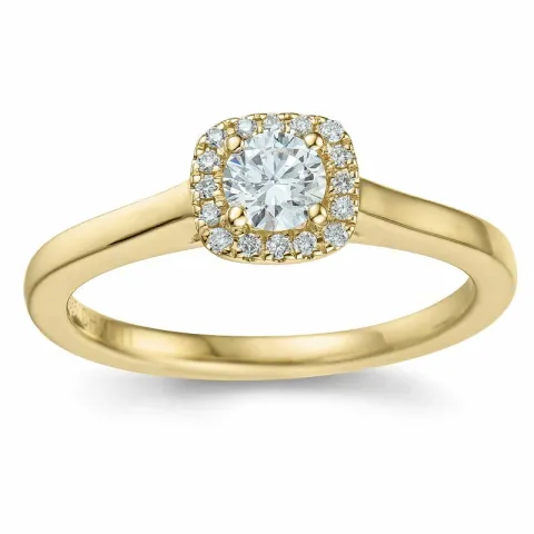 fyrkantigt diamant ring i 14  karat guld 0,26 ct 0,064 ct