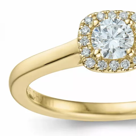 fyrkantigt diamant ring i 14  karat guld 0,26 ct 0,064 ct