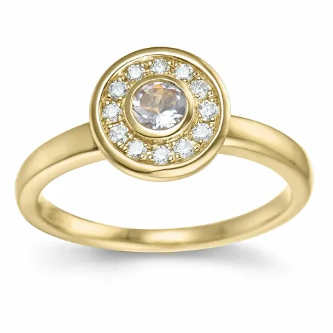 rund morganit briljantring i 14 karat guld 0,19 ct 0,132 ct