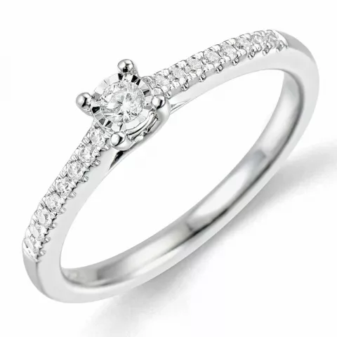 diamant ring i 14  karat vitguld 0,057 ct 0,102 ct