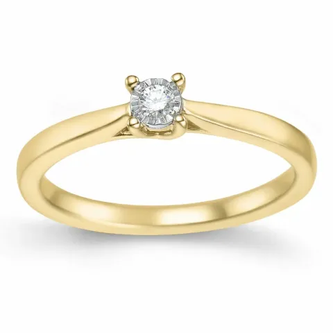 diamant solitärring i 14 karat guld 0,051 ct