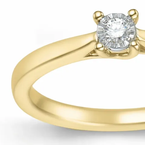 diamant solitärring i 14 karat guld 0,051 ct
