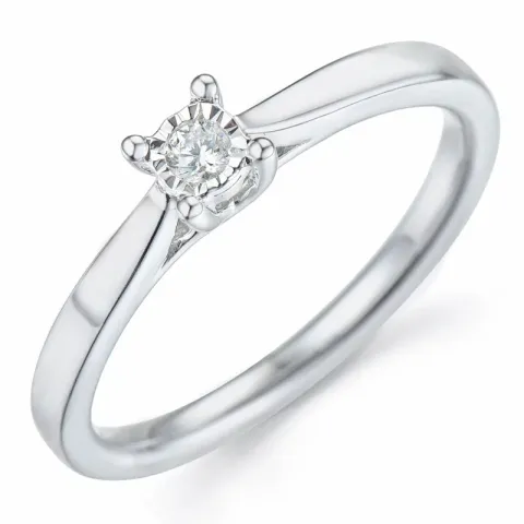 diamant solitärring i 14 karat vitguld 0,051 ct