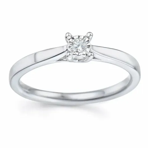 diamant solitärring i 14 karat vitguld 0,051 ct