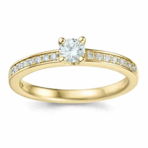 diamant ring i 14  karat guld 0,20 ct 0,136 ct